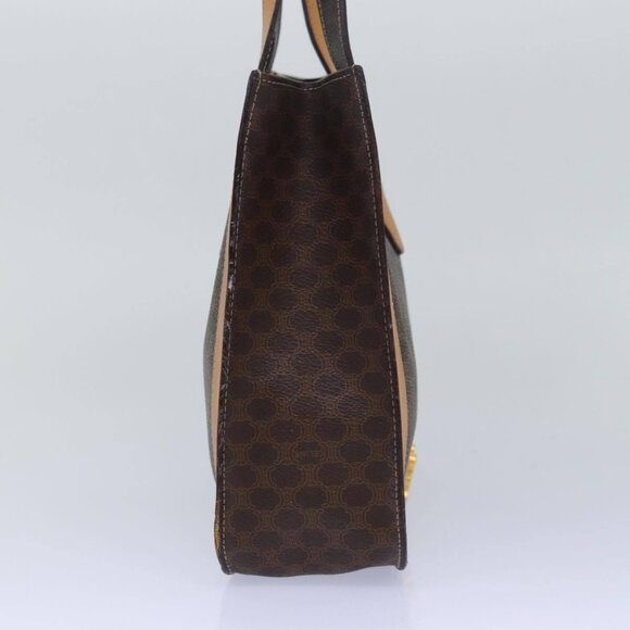 CELINE Macadam Canvas Hand Bag PVC Leather Brown Auth - Picture 4 of 16